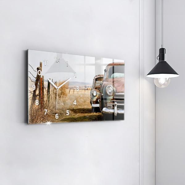 Horloge rectangulaire horizontale Vieilles voitures