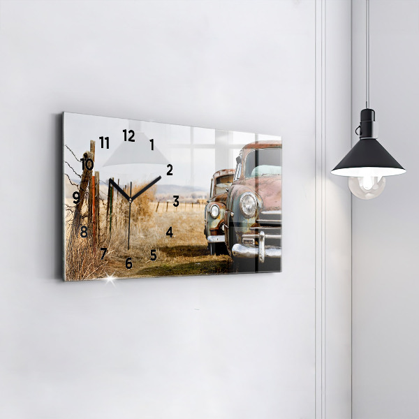 Horloge rectangulaire horizontale Vieilles voitures