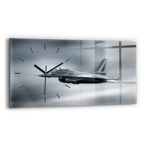Horloge rectangulaire horizontale Avion militaire en vol