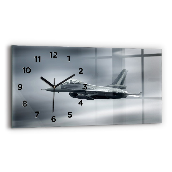 Horloge rectangulaire horizontale Avion militaire en vol