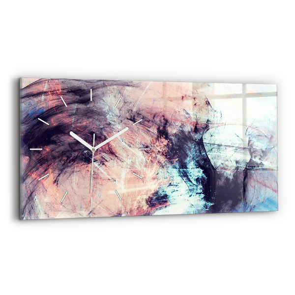 Horloge murale horizontale Peinture abstraite