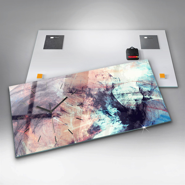 Horloge murale horizontale Peinture abstraite