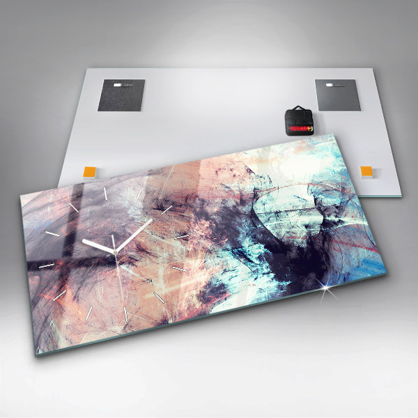 Horloge murale horizontale Peinture abstraite