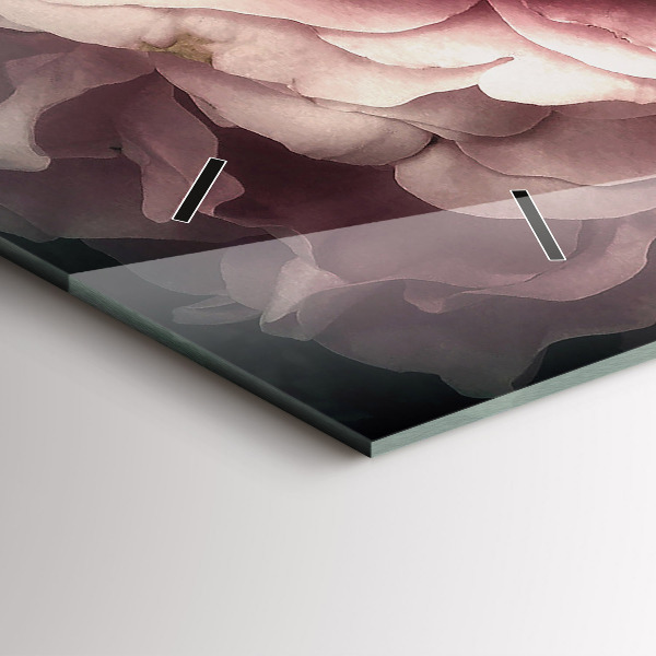 Horloge murale horizontale Bouquet de roses roses