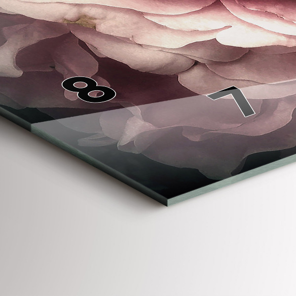 Horloge murale horizontale Bouquet de roses roses