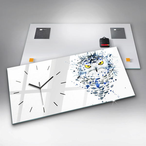Horloge murale horizontale Regard de hibou