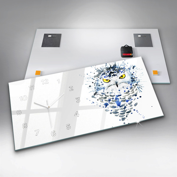 Horloge murale horizontale Regard de hibou