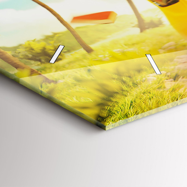 Horloge murale horizontale Voiture avec planche de surf