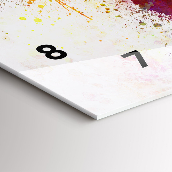 Horloge murale horizontale 'Carte du monde à l''aquarelle'