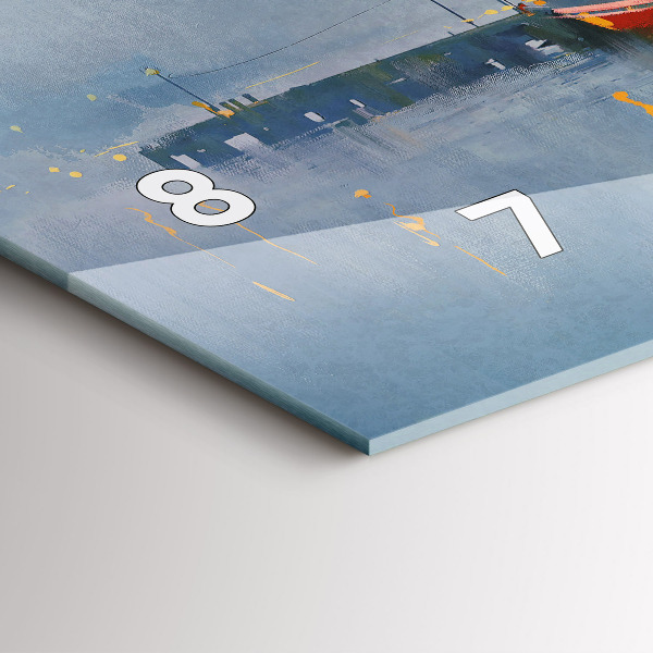 Horloge murale horizontale Bateau de pêche au port