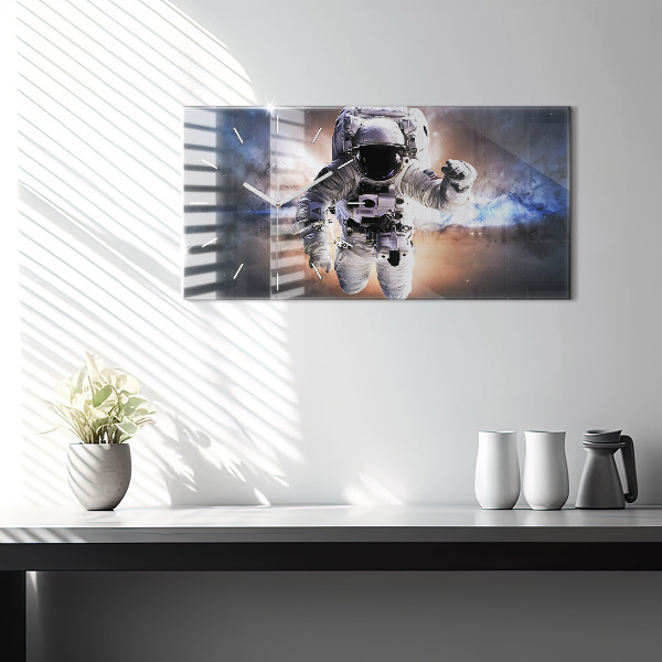Horloge murale horizontale 'Astronaute dans l''espace'