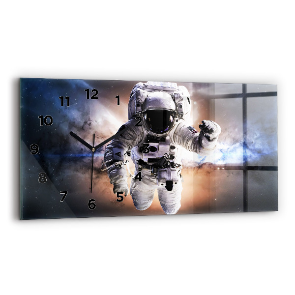 Horloge murale horizontale 'Astronaute dans l''espace'