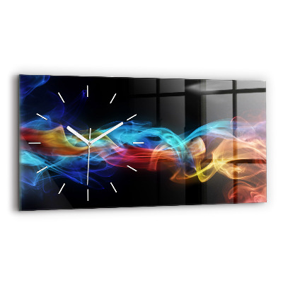 Horloge rectangulaire horizontale Lignes colorées abstraites
