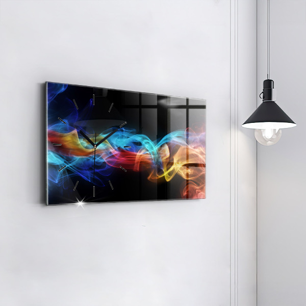 Horloge rectangulaire horizontale Lignes colorées abstraites