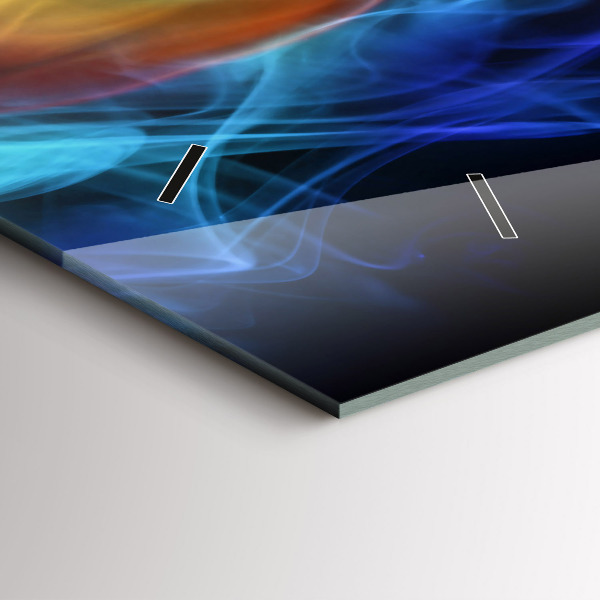 Horloge rectangulaire horizontale Lignes colorées abstraites