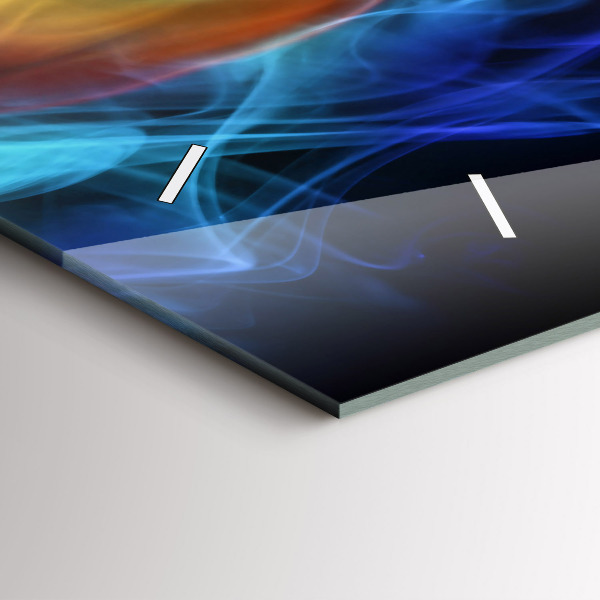 Horloge rectangulaire horizontale Lignes colorées abstraites