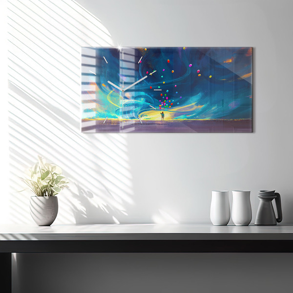 Horloge murale horizontale Bébé et ballons