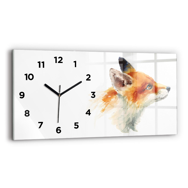 Horloge murale horizontale Aquarelle jeune renard