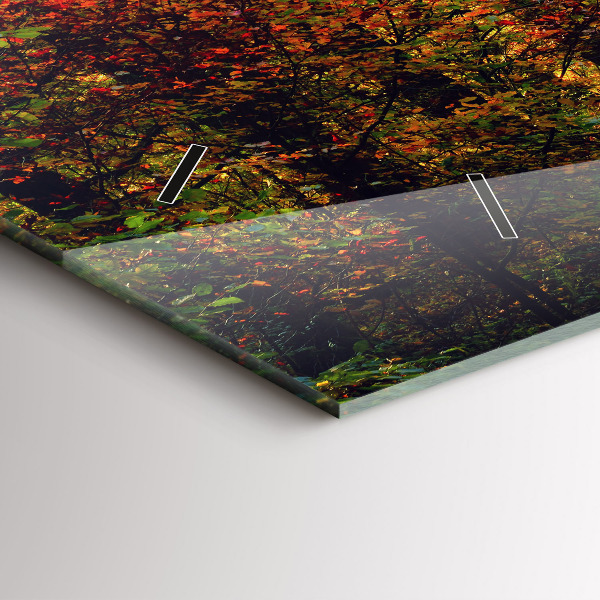 Horloge murale horizontale 'Paysage de forêt d''automne'