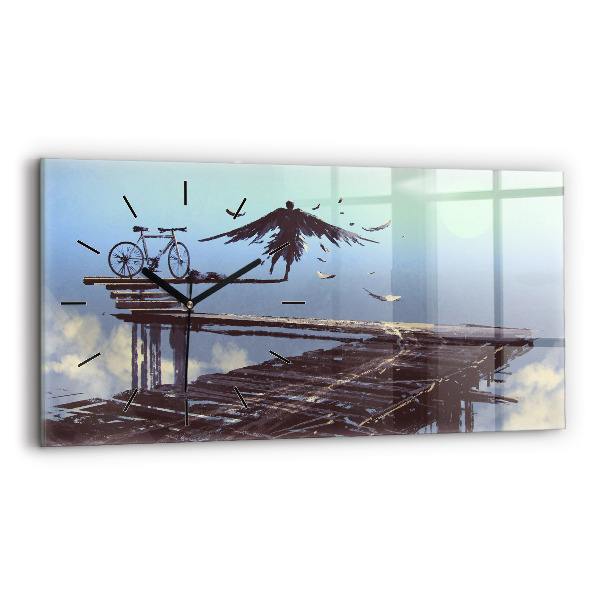 Horloge murale horizontale 'Vélo d''ange'