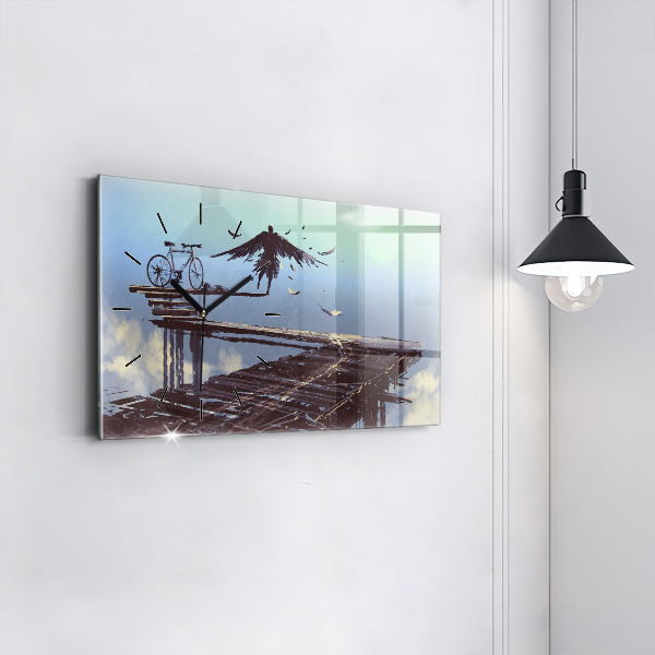 Horloge murale horizontale 'Vélo d''ange'