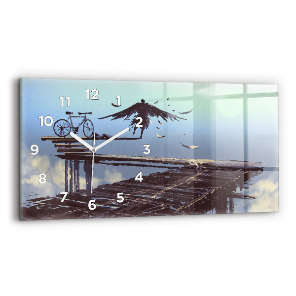 Horloge murale horizontale 'Vélo d''ange'