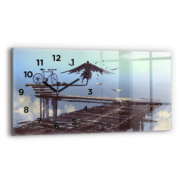 Horloge murale horizontale 'Vélo d''ange'