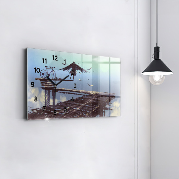 Horloge murale horizontale 'Vélo d''ange'