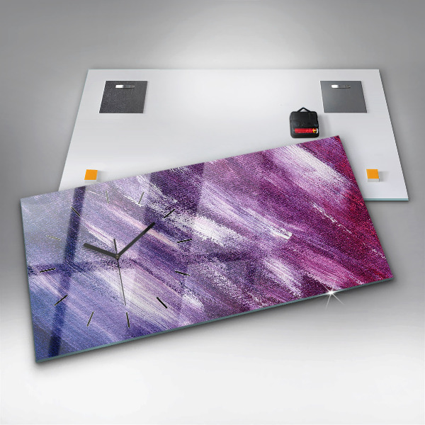 Horloge murale horizontale Texture de peinture acrylique