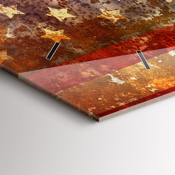 Horloge murale horizontale Drapeau américain vintage