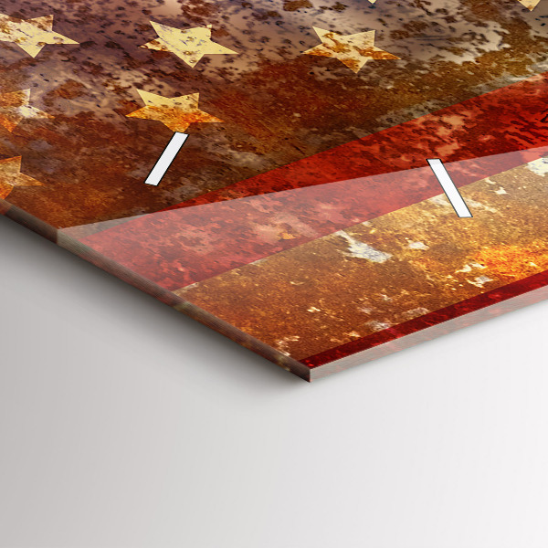 Horloge murale horizontale Drapeau américain vintage