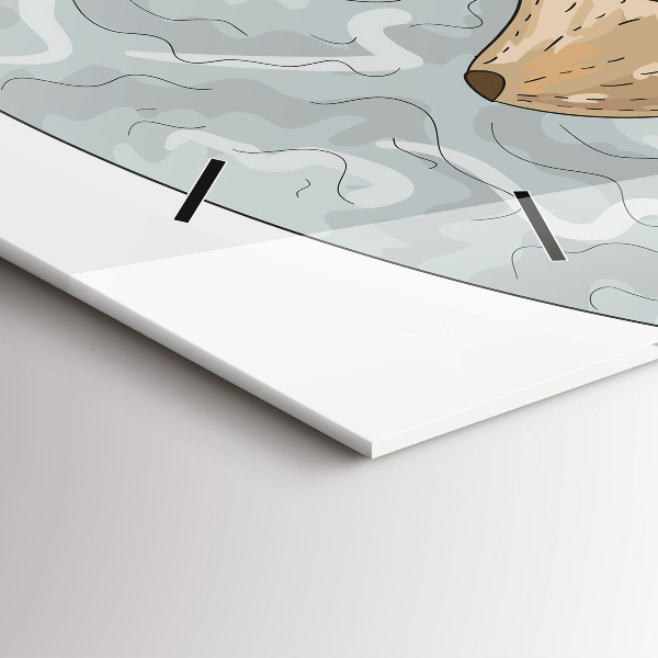 Horloge murale horizontale Animaux nocturnes Lune