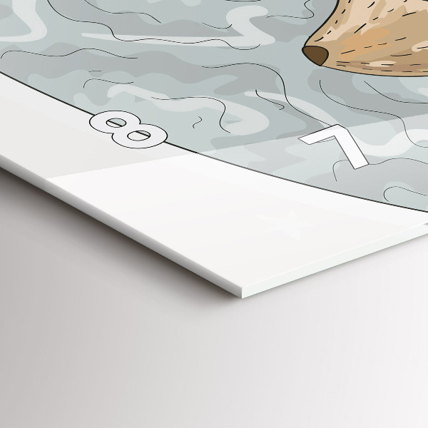 Horloge murale horizontale Animaux nocturnes Lune