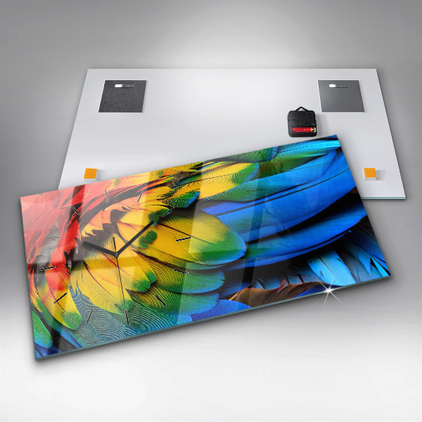 Horloge murale horizontale Ara aux ailes colorées