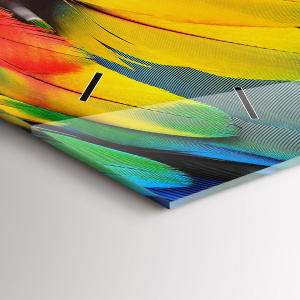 Horloge murale horizontale Ara aux ailes colorées