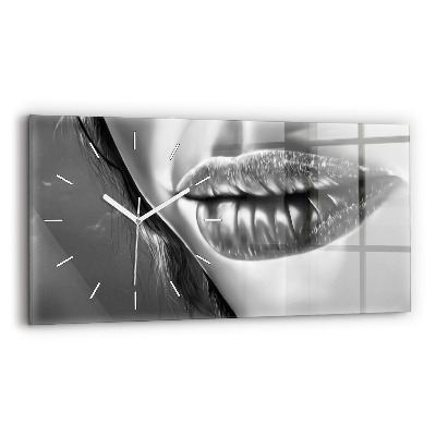 Horloge rectangulaire horizontale Les lèvres de la femme