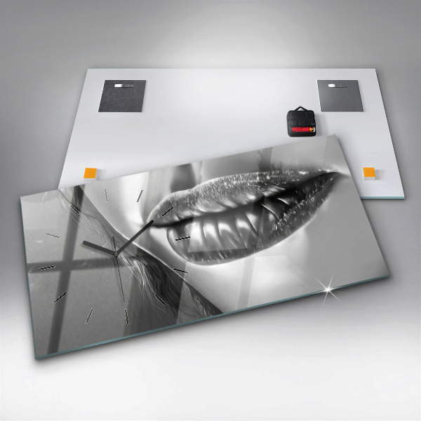 Horloge rectangulaire horizontale Les lèvres de la femme