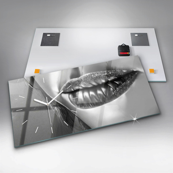 Horloge rectangulaire horizontale Les lèvres de la femme