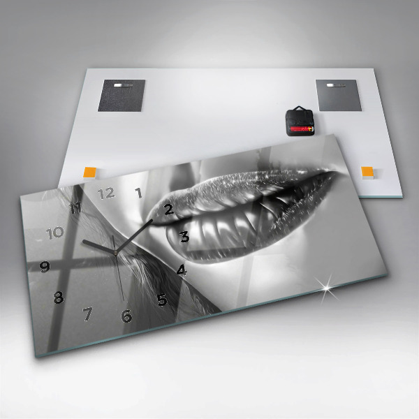 Horloge rectangulaire horizontale Les lèvres de la femme