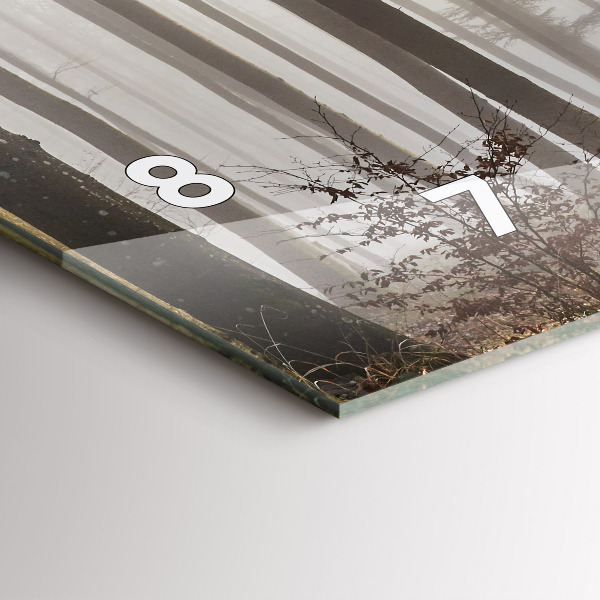 Horloge murale horizontale Forêt dans le brouillard