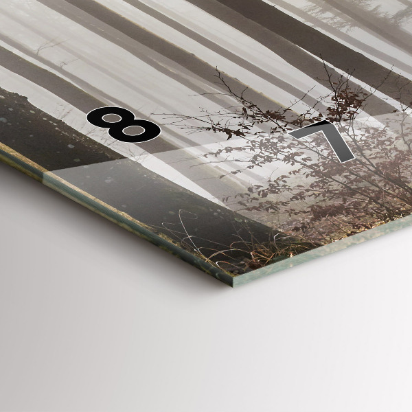 Horloge murale horizontale Forêt dans le brouillard