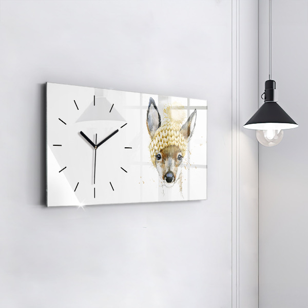 Horloge murale horizontale Un cerf