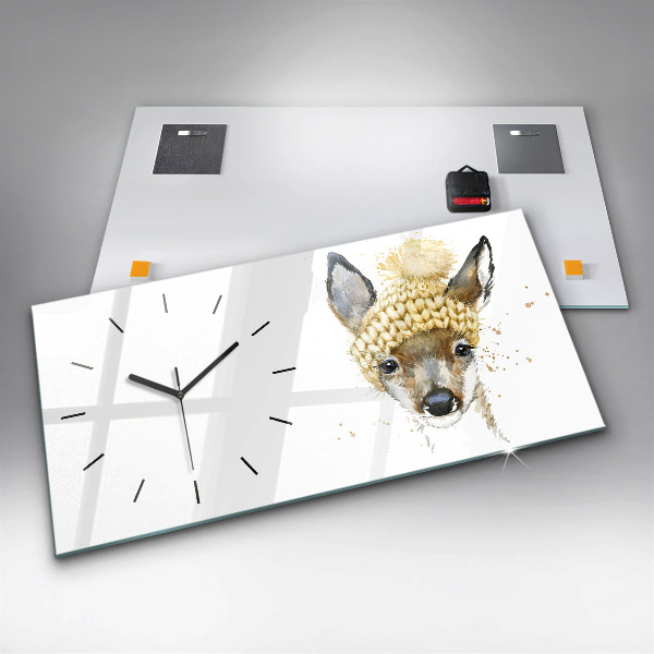 Horloge murale horizontale Un cerf