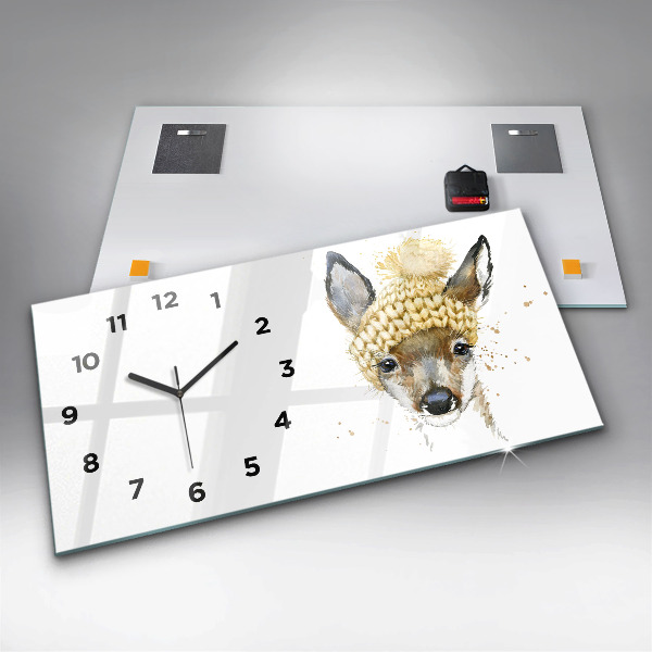 Horloge murale horizontale Un cerf
