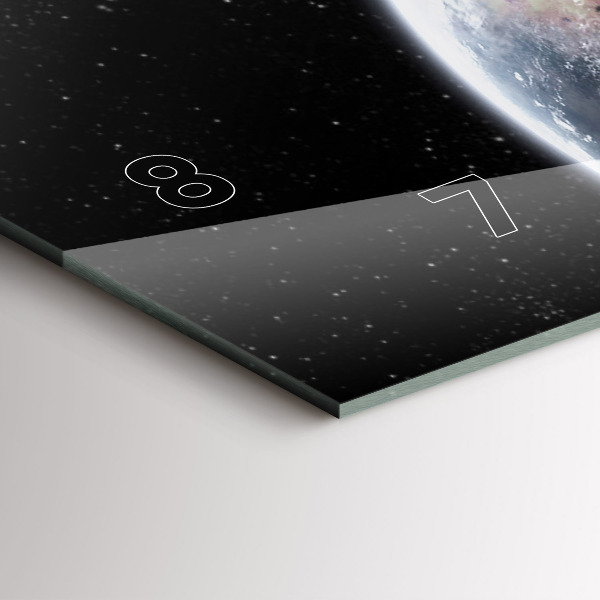 Horloge rectangulaire horizontale Terre Lune Soleil