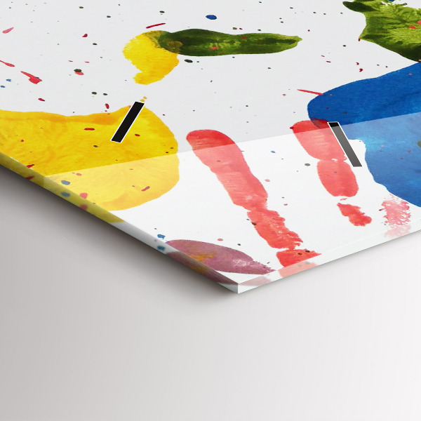 Horloge murale horizontale 'Empreintes de mains d''enfants'