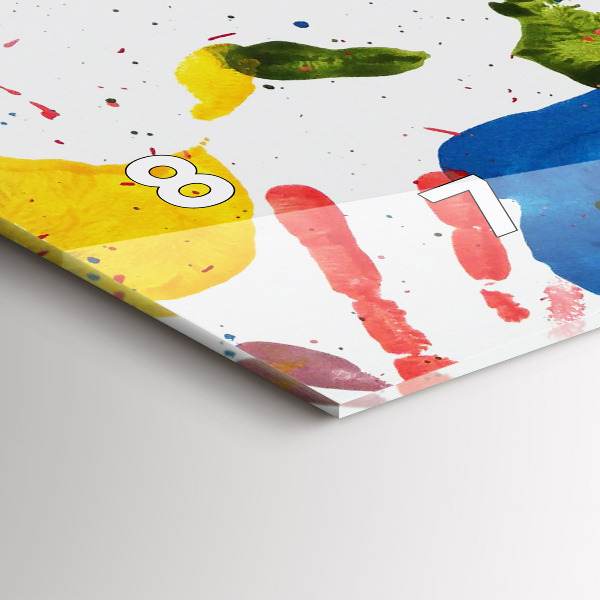 Horloge murale horizontale 'Empreintes de mains d''enfants'