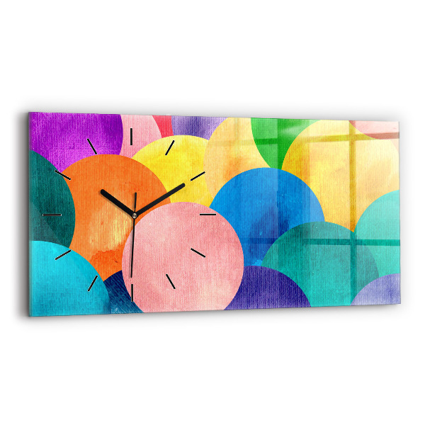 Horloge murale horizontale Cercles abstraits