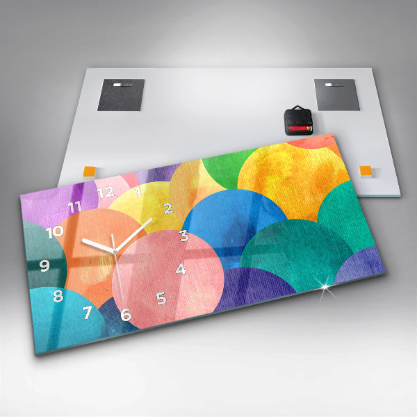 Horloge murale horizontale Cercles abstraits