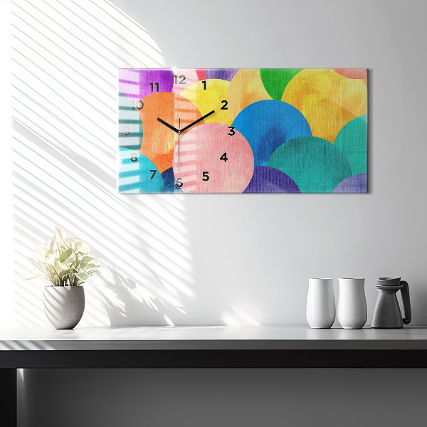Horloge murale horizontale Cercles abstraits